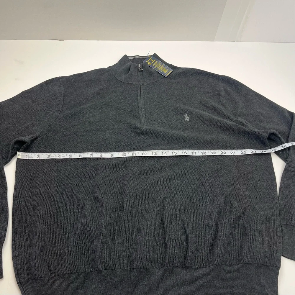 Polo Ralph Lauren Men's Size XXL Grey Quarter Zip Sweater Pony Logo Classics NEW